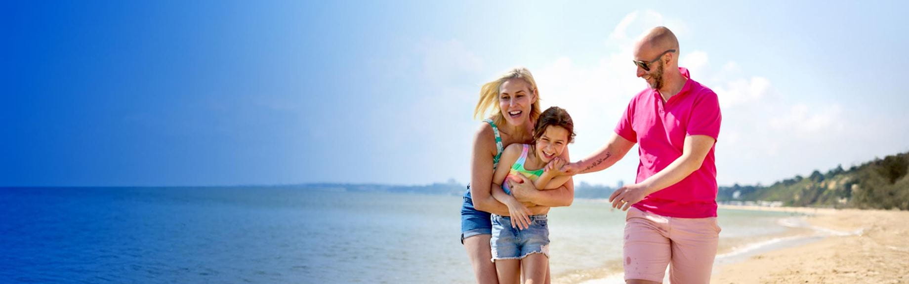 Family on beach
