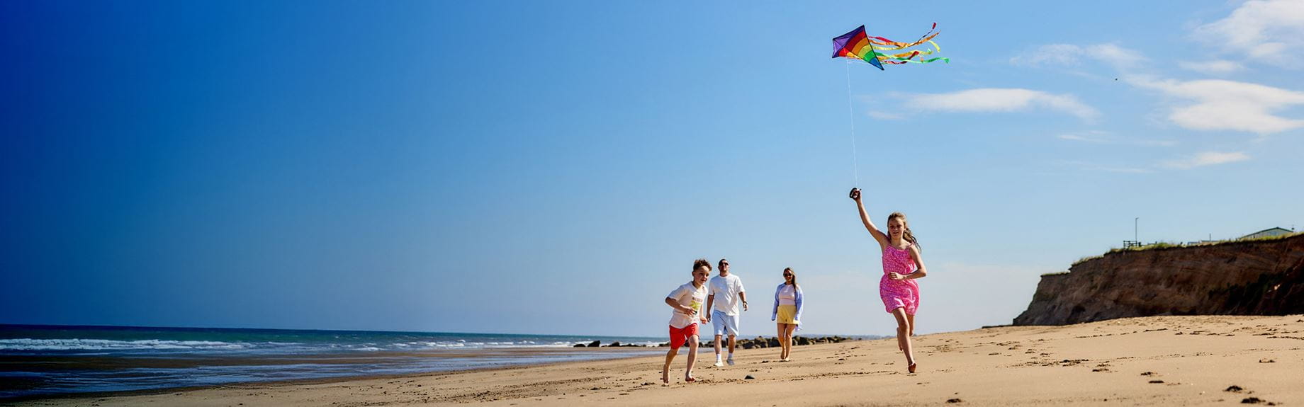 Family on beach