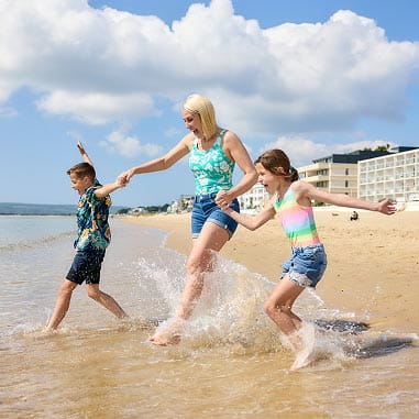 Family on beach