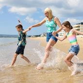 Family on beach