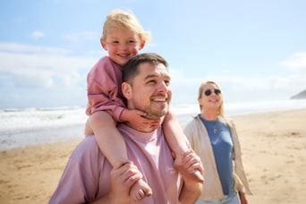 Family on the beach