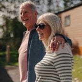 Couple on caravan park