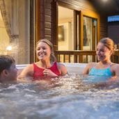 Friends in hot tub