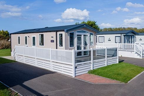 The exterior of a brand new static caravan for sale