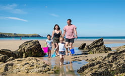 Family on Fistral beach