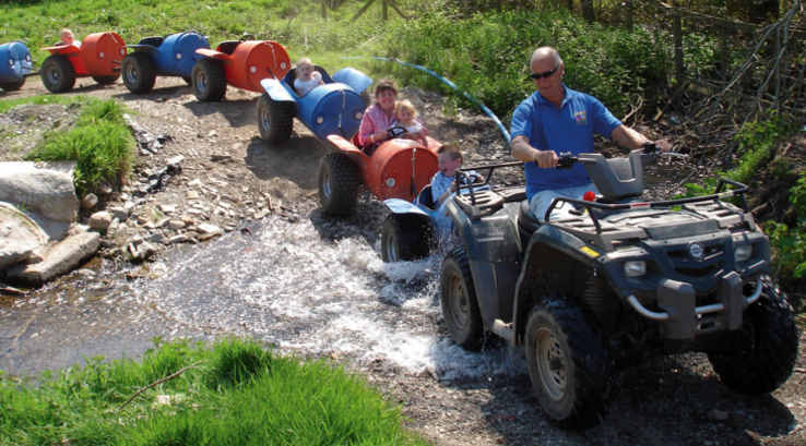 A tractor ride at Mabie Farm Park
