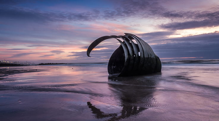 Mary's Shell on Cleveley's Beach at sunset