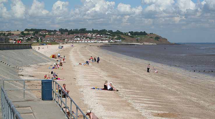 people on Leysdown Beach