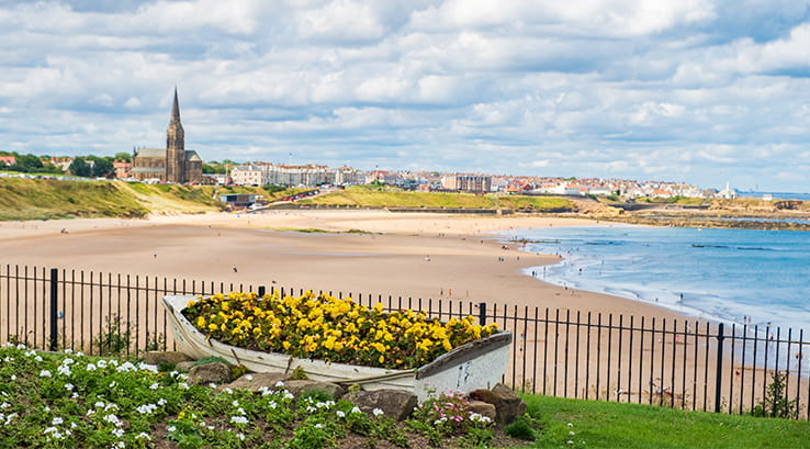 A view across Longsands Beach in Tynemouth