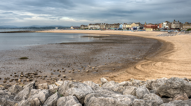 A view across Morecambe Bay from the rocks