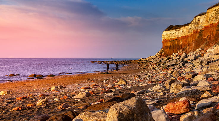 sunset on the cliffs at Old Hunstanton beach