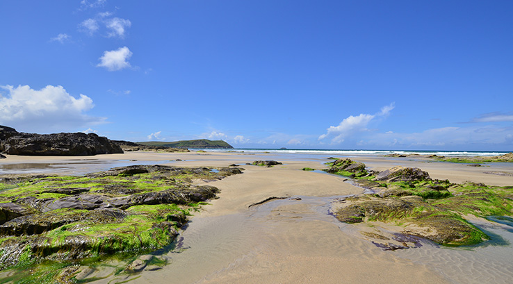 rockpools on the beach at Polzeath beach