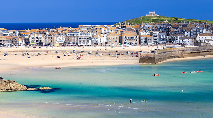 seaside buildings overlooking porthminster beach