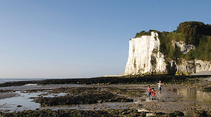 A family on St. Margaret's Bay Beach
