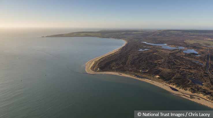 aerial view of studland bay