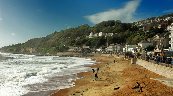A sunny day at Ventnor Beach on the Isle of Wight