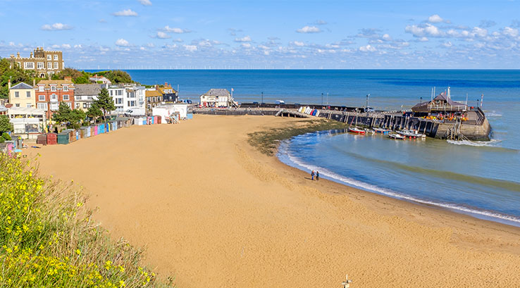 A view over Viking Bay, Kent on a sunny day