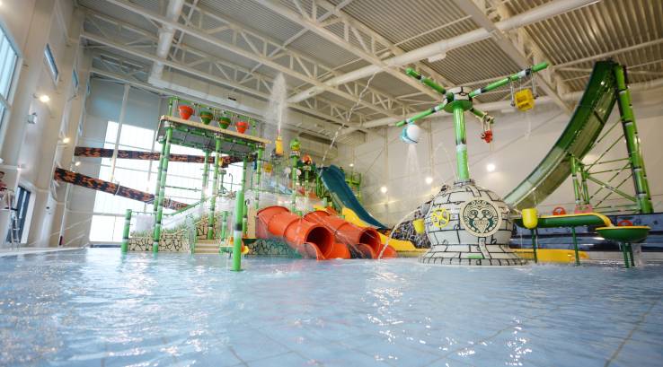 Indoor waterslides at SC2 in Rhyl, Wales