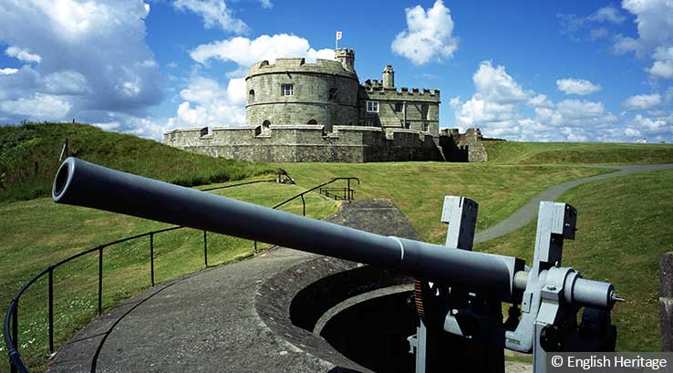 historic canon at Pendennis Castle