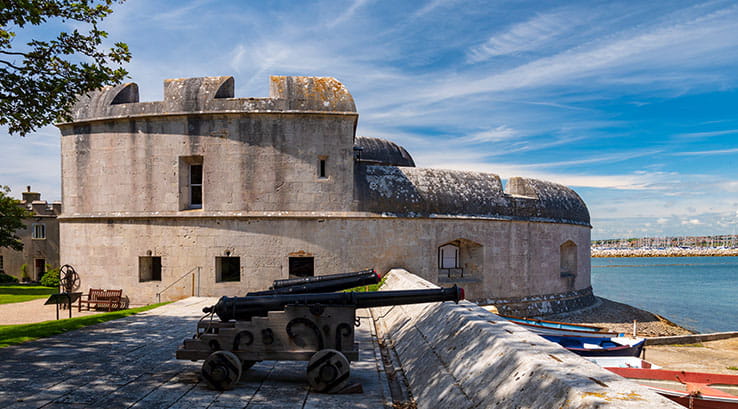 portland castle ramparts on the harbour