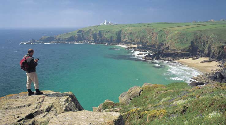 map stood on top of a cliff at the lizard peninsula