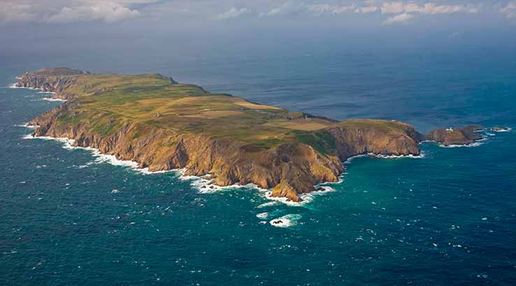 Aerial view of Lundy Island