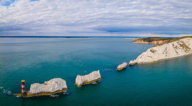 Aerial view of the Needles