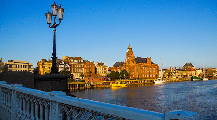 bridge overlooking Great Yarmouth