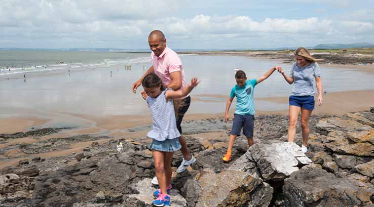 Family rock pooling in Porthcawl