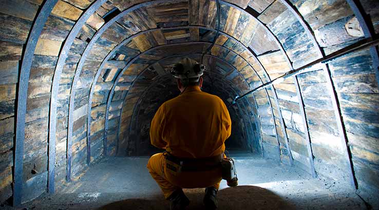Man in tunnel to pit