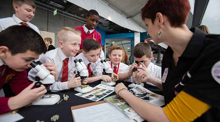 School kids learning