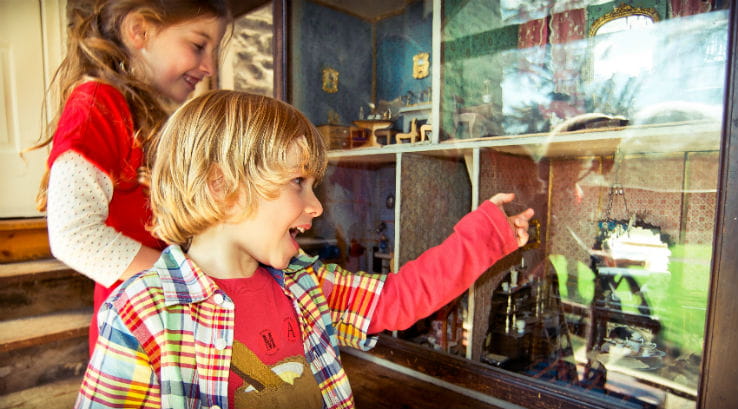Children enjoying museum exhibit