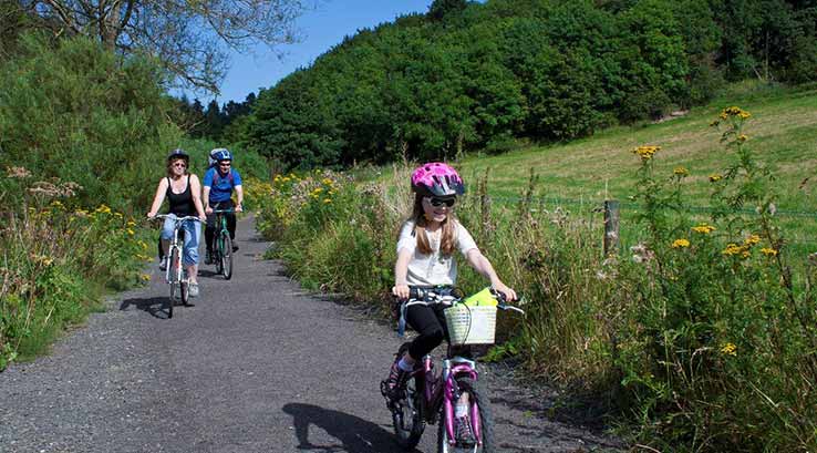 Family cycling in Scotland