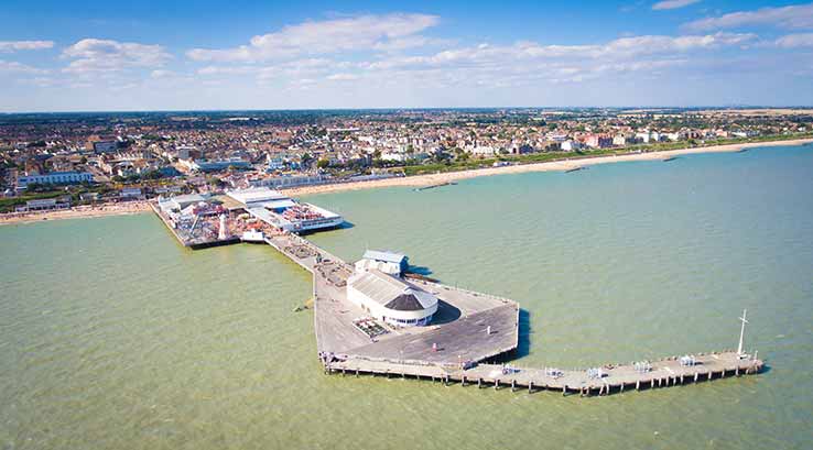 Clacton Pier aerial view