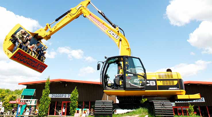 a large digger at Diggerland