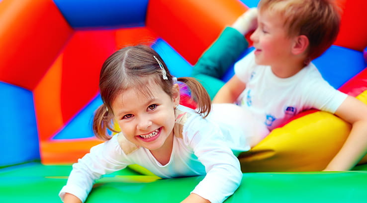 girl enjoying soft play