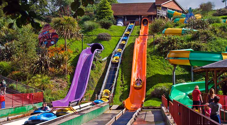 Log flume ride at Woodlands Family Theme Park