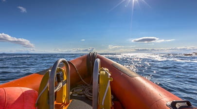 view from RIB boat