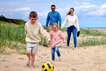 Family on beach