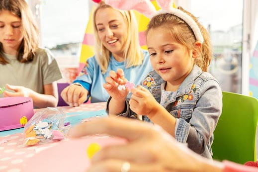 Children painting crafts