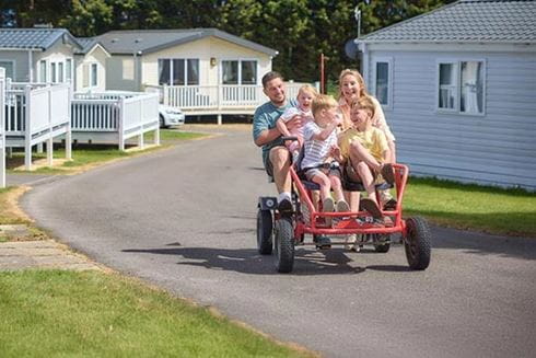 Family in kart