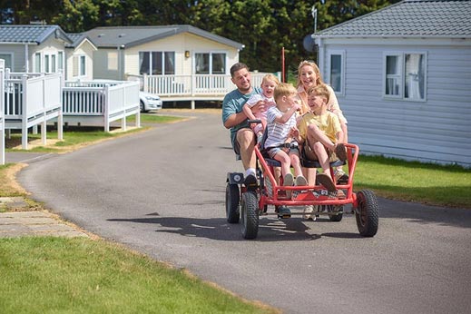 Family in kart
