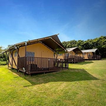 Glamping hut on grass