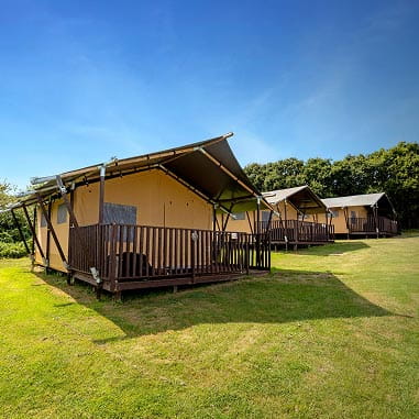 Glamping hut on grass