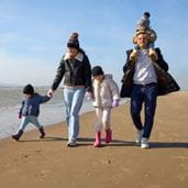 Family on beach