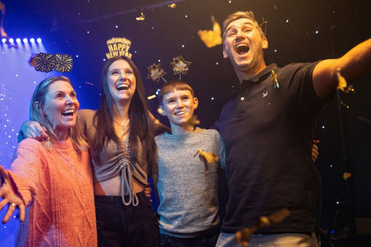 Family celebrating New Years