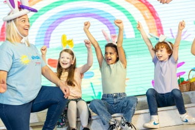 Children cheering at Milkshake! Mornings