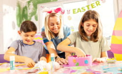 Kids doing arts and crafts
