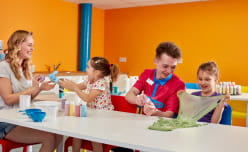Kids making slime