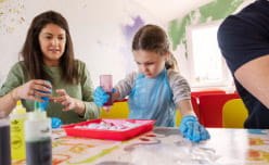 Child doing tie dye